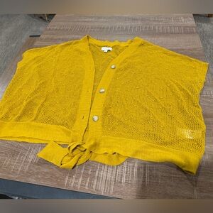 Gold/mustard Knit Button-Up Cardigan by lucky